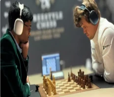 R Praggnanandhaa Stuns Magnus Carlsen with Brilliant Victory at Freestyle Chess in Las Vegas