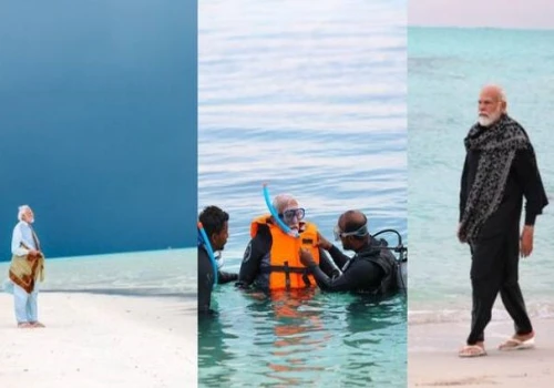 Modi's Adventure ,as he goes snorkeling and takes a tour of Lakshadweep